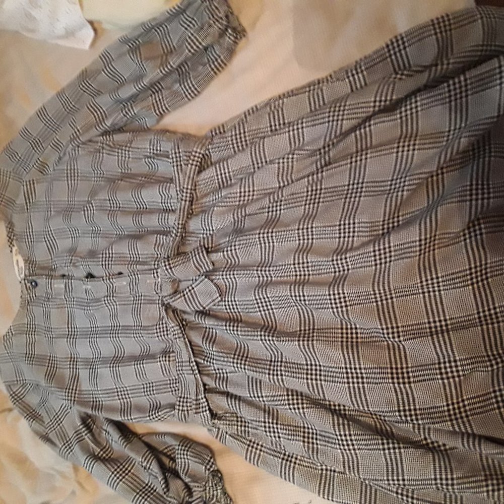 black and white plaid dress